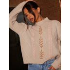 Chi Chi London Contrast Cable Detail Jumper in Cream