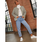 Chi Chi London Reversible Quilted Short Jacket in Cream and Khaki