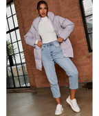 Chi Chi London Padded Puffer Coat in Grey