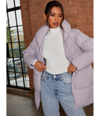 Chi Chi London Padded Puffer Coat in Grey