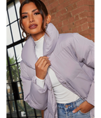 Chi Chi London Padded Puffer Coat in Grey
