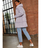 Chi Chi London Padded Puffer Coat in Grey