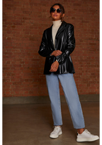 Chi Chi London Faux Leather Blazer in Black