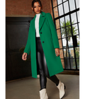 Chi Chi London Single Breasted Coat in Green