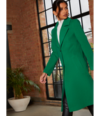 Chi Chi London Single Breasted Coat in Green