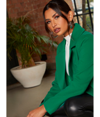 Chi Chi London Single Breasted Coat in Green