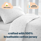 Silentnight Safe Nights Grey Star 100% Cotton Cot Bed Duvet Set