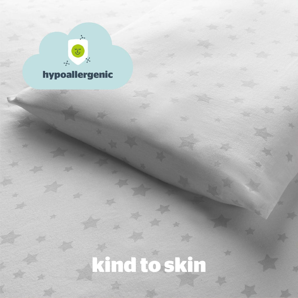 Silentnight Safe Nights Grey Star 100% Cotton Cot Bed Duvet Set