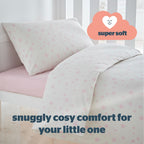 Silentnight Safe Nights Pink Star 100% Cotton Cot Bed Duvet Set