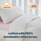 Silentnight Safe Nights Pink Star 100% Cotton Cot Bed Duvet Set
