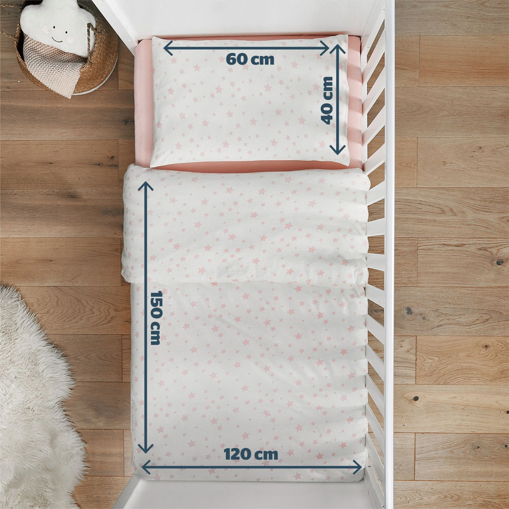 Silentnight Safe Nights Pink Star 100% Cotton Cot Bed Duvet Set