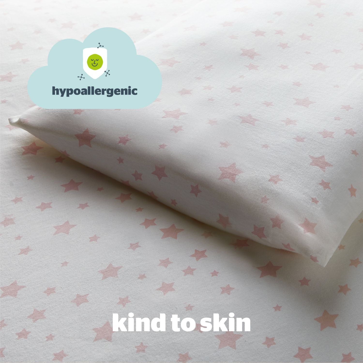 Silentnight Safe Nights Pink Star 100% Cotton Cot Bed Duvet Set
