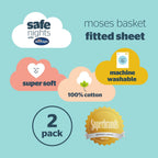 Silentnight Safe Nights Pink 100% Cotton Baby Fitted Sheet (2 Pack)