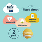 Silentnight Safe Nights White 100% Cotton Baby Fitted Sheet (2 Pack)