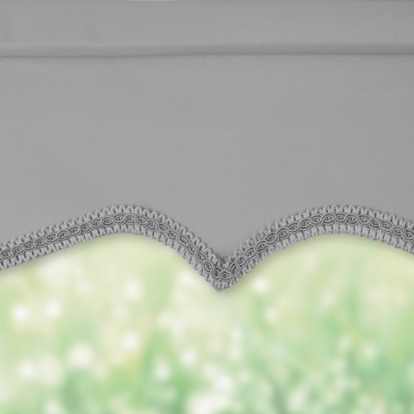Grey Scalloped Roller Blind