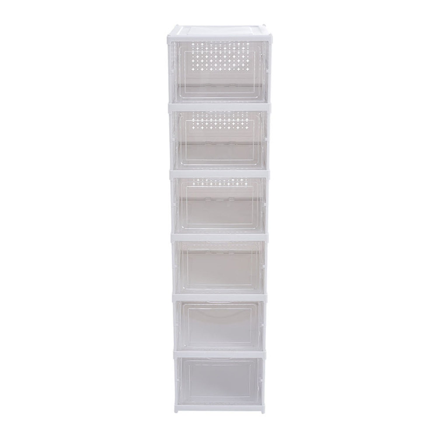 Foldable Shoe Storage 6-Tier White Box Unit