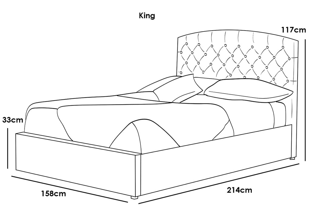 Sedgwick Grey Velvet Ottoman Storage Bed