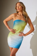 Ombre Sequin Bandeau Mini Dress