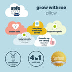 Silentnight Safe Nights Grow With Me Grey Star Pillow
