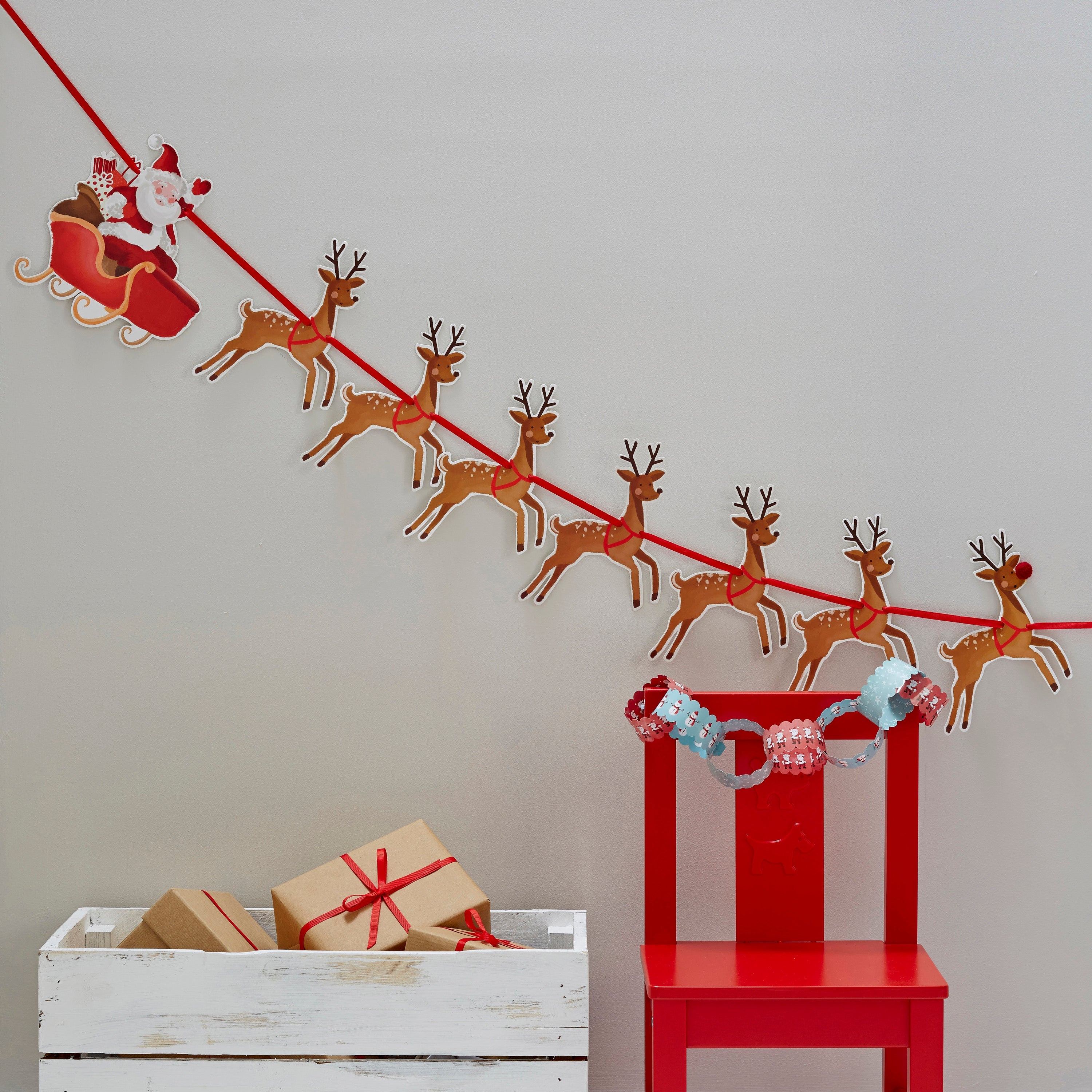 Reindeer & Santa Sleigh Christmas Bunting
