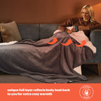 Silentnight Heat Genie Self Heating Grey Blanket