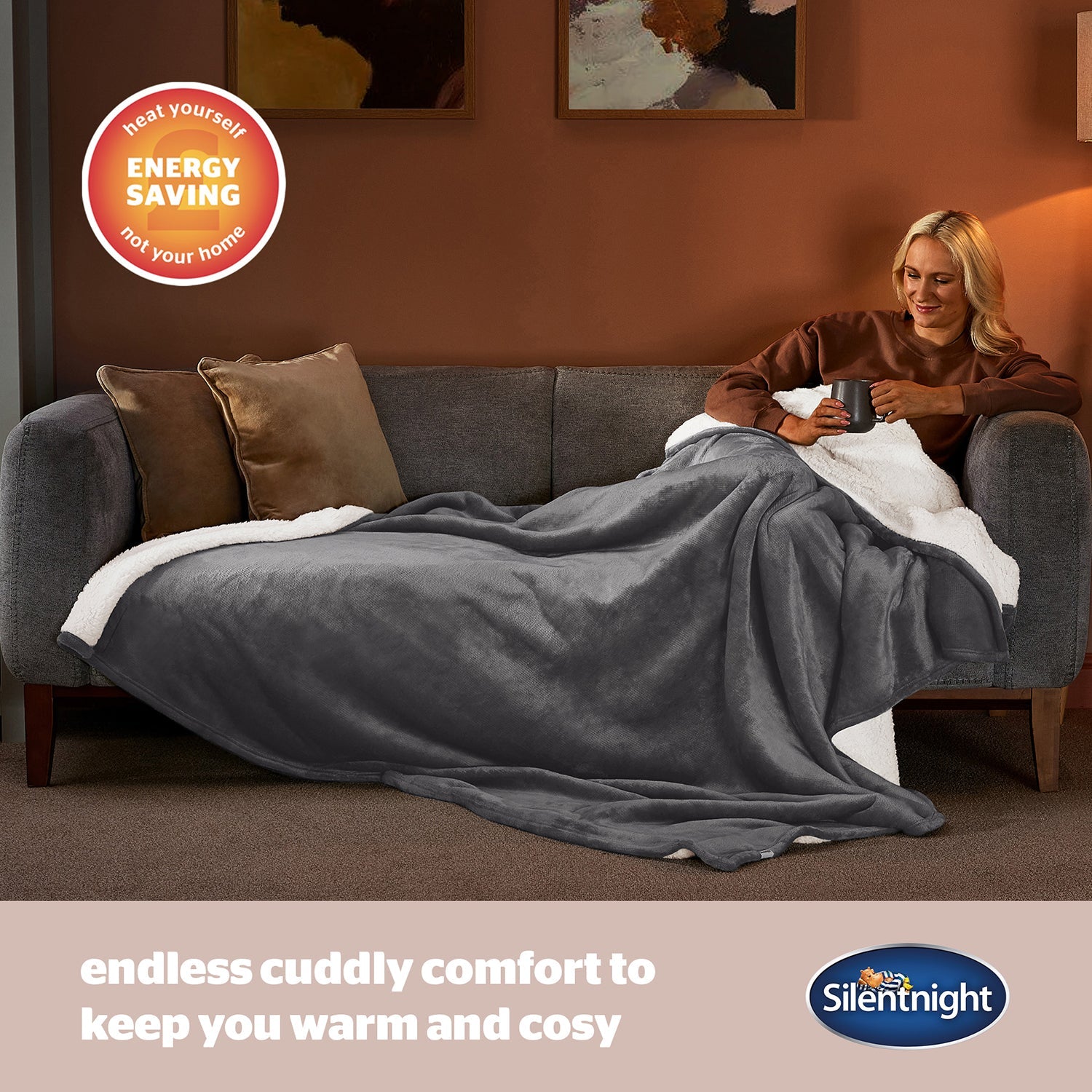 Silentnight Snugsie Charcoal King Size Family Blanket