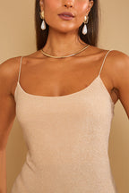 Strappy Lurex Cami Maxi Dress