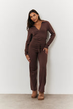 Collared Knit Jumpsuit