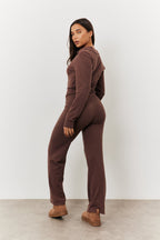 Collared Knit Jumpsuit