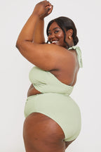 Control Ruched Detail High Waisted Bikini Bottom