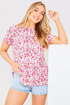 Sustainable Floral Peplum Top