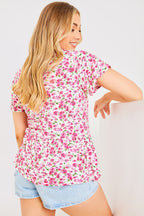 Sustainable Floral Peplum Top