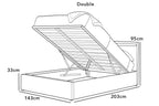 Stanlake LED Fabric Grey Fabric Ottoman Storage Bed