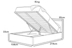 Stanlake LED Fabric Grey Fabric Ottoman Storage Bed