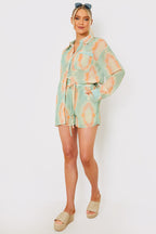 Elasticated High Waist Beach Co-Ord Shorts