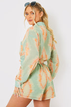 Elasticated High Waist Beach Co-Ord Shorts
