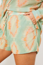 Elasticated High Waist Beach Co-Ord Shorts