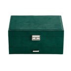 3-Tier Dark Green Velvet Lockable Jewellery Case