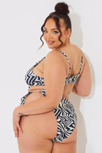 Sculpt and Control Abstract Print Tie Side Bikini Bottoms