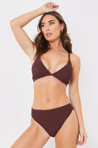 Textured High Waist Control Bikini Bottom