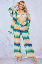 Ombre Wide Leg Elastic Waist Trousers