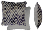 San Remo Purple Velvet Geometric Cushion (45cm x 45cm)