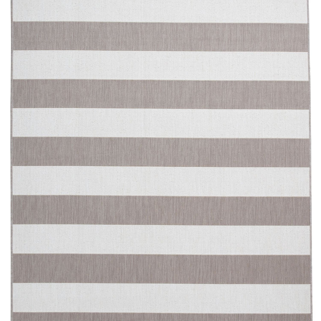Santa Monica 48644 Beige and Cream Stripe Outdoor Rug