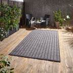 Santa Monica A041 Black Stripe Outdoor Rug