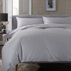 The Lyndon Company Savoy Grey 100% Cotton Sateen 400TC Duvet Set