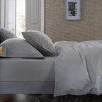 The Lyndon Company Savoy Grey 100% Cotton Sateen 400TC Duvet Set