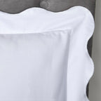 Scallop Edge White 100% Cotton Duvet Set