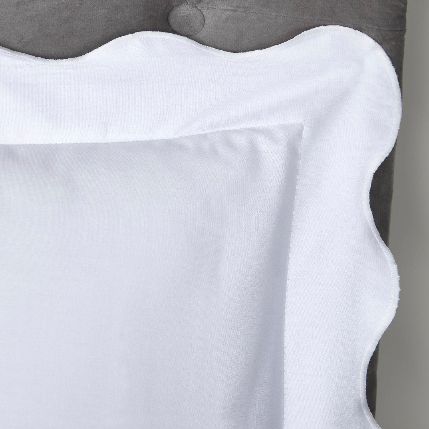 Scallop Edge White 100% Cotton Duvet Set