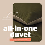 Silentnight Seersucker Olive Coverless 10.5 Tog Duvet and Pillowcase Set