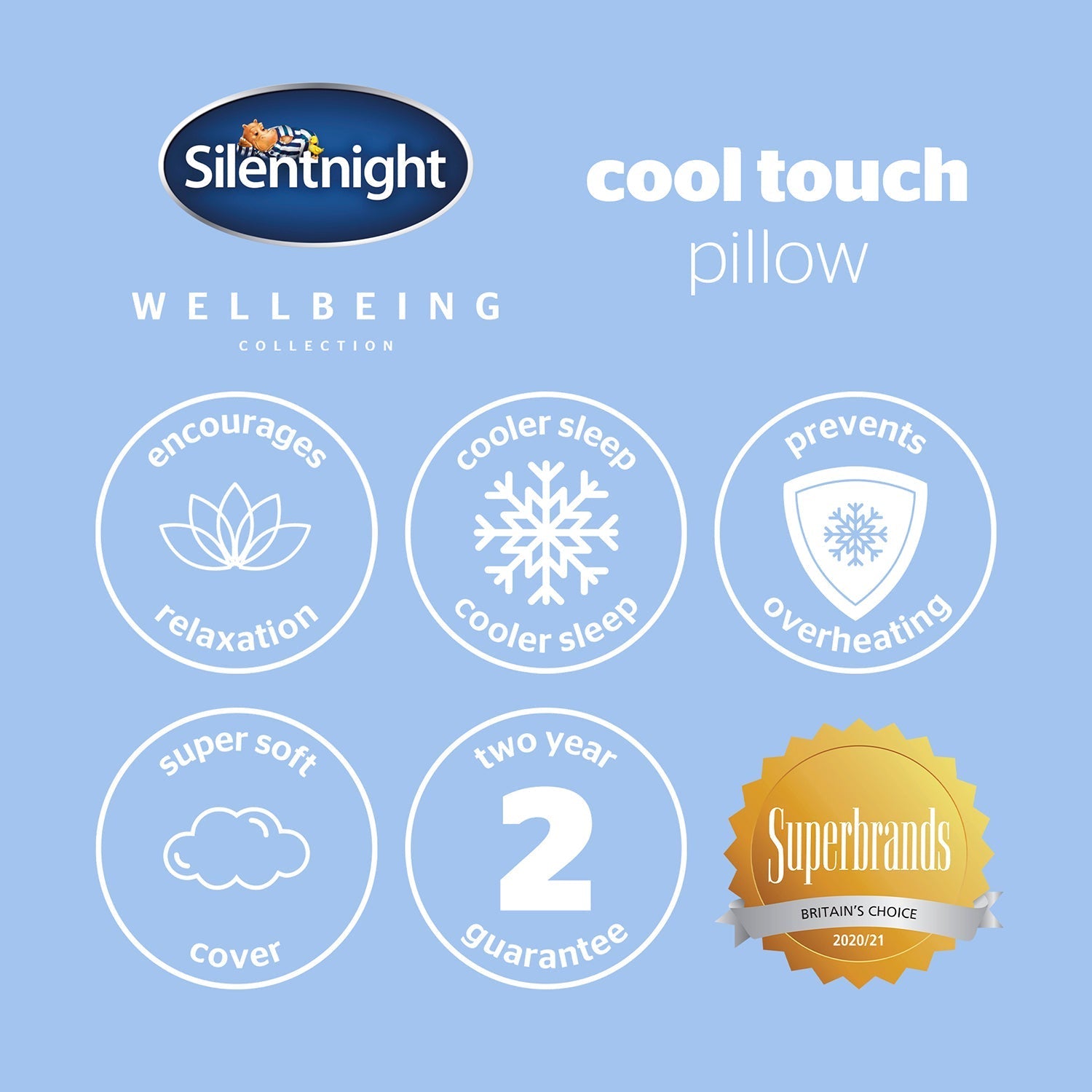 Silentnight Wellbeing Cool Touch Pillow - Medium Support